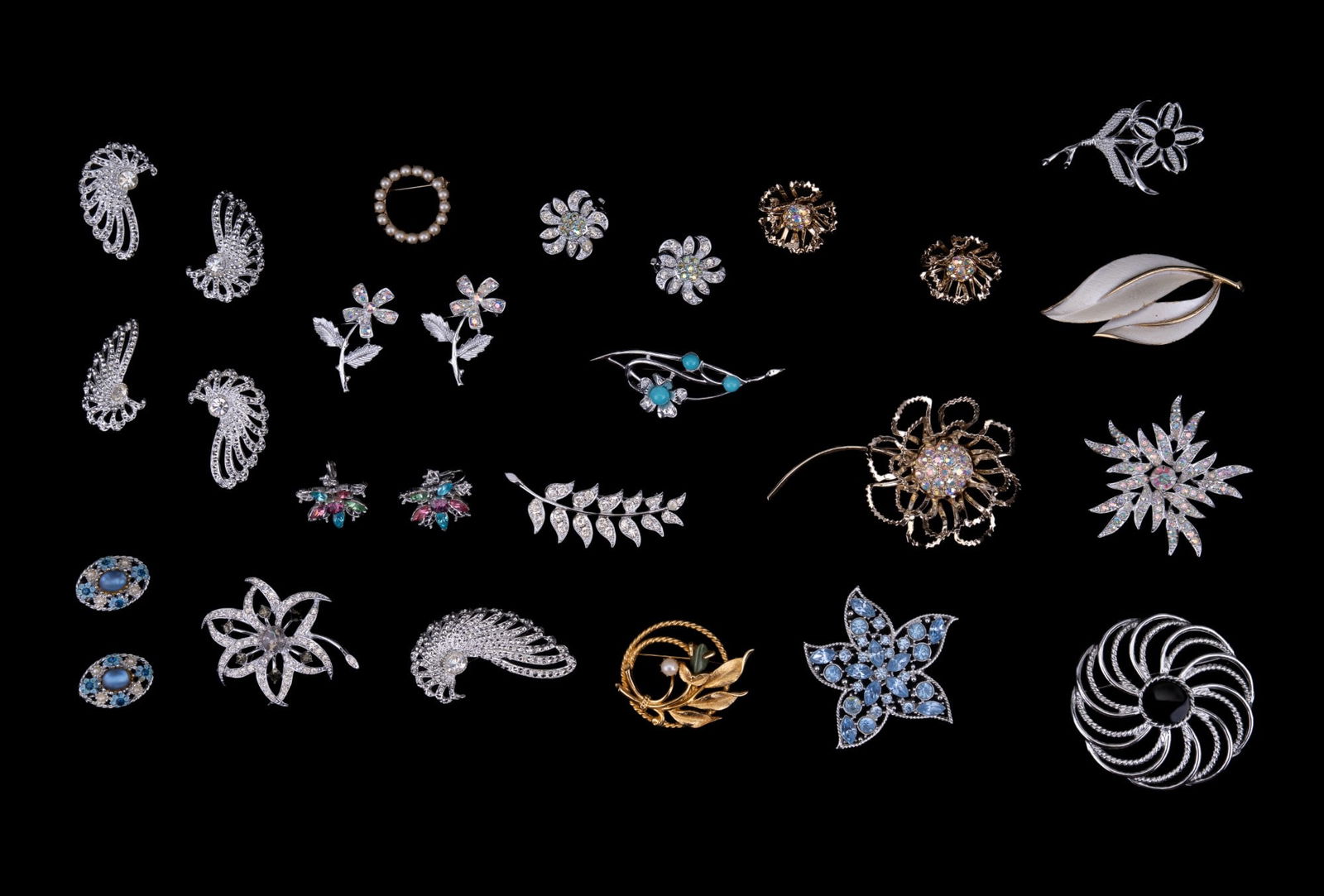 Sarah Coventry Rhinestone Brooches & Earrings (1 of 20)