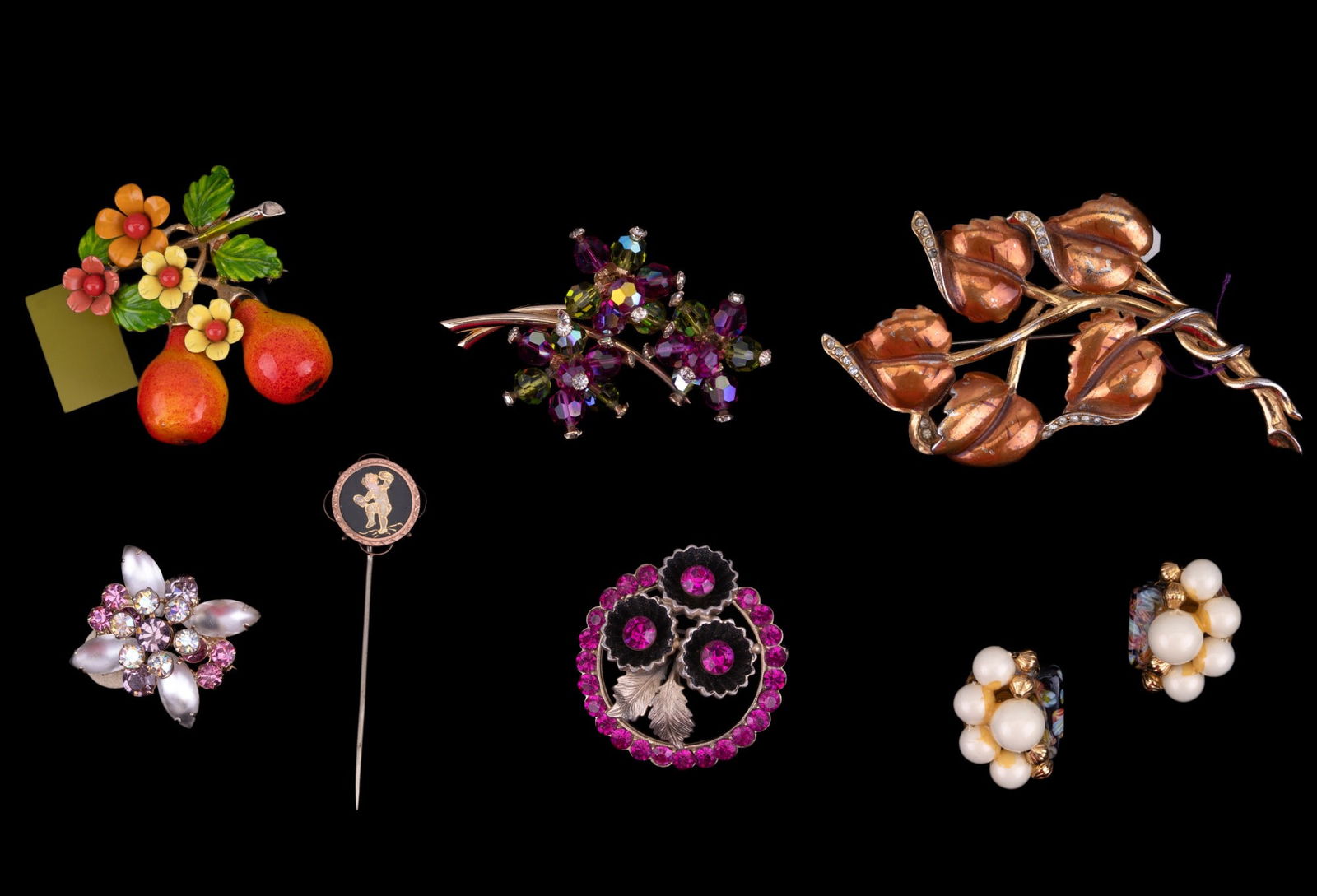 Seline Pear Brooch, Rhinestone, more Brooches (1 of 8)