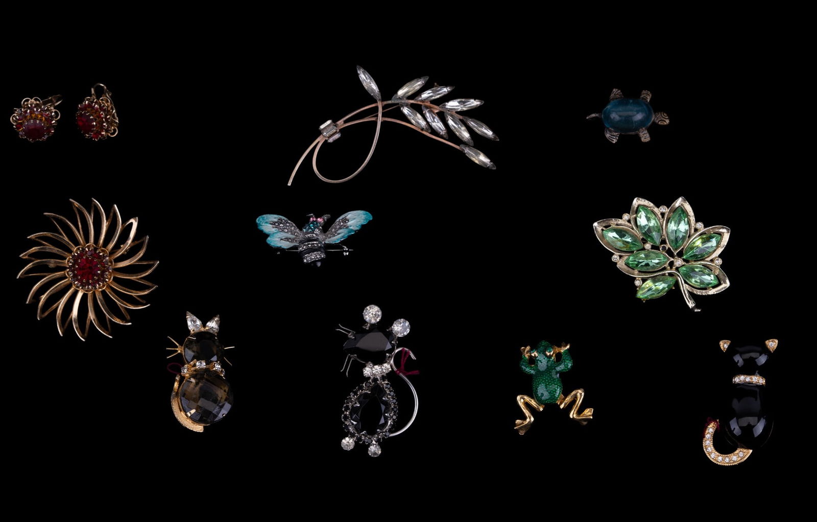 Vintage, Sarah Cov., Figural Rhinestone Brooches (1 of 11)