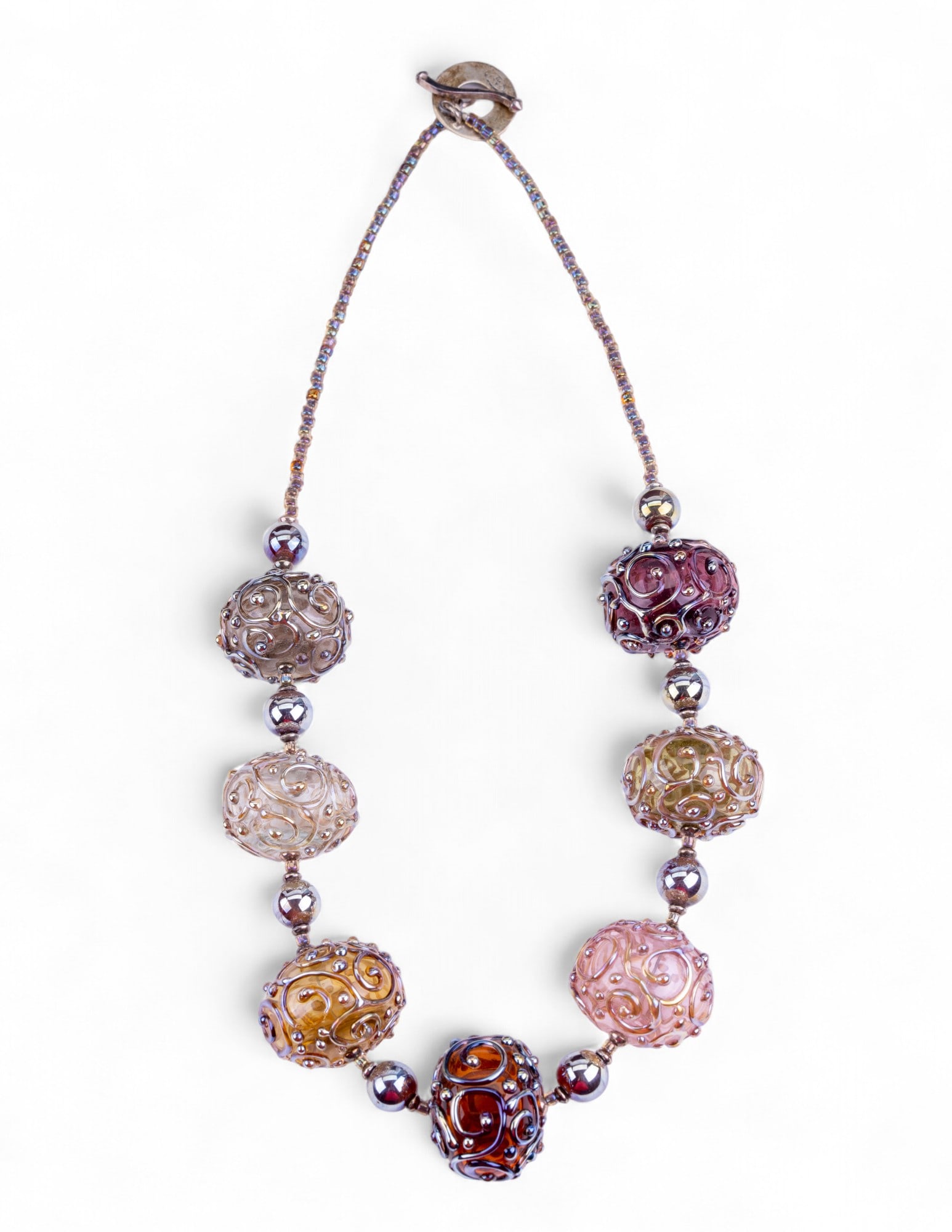 Sterling Silver Glass Beaded Statement Necklace (1 of 7)
