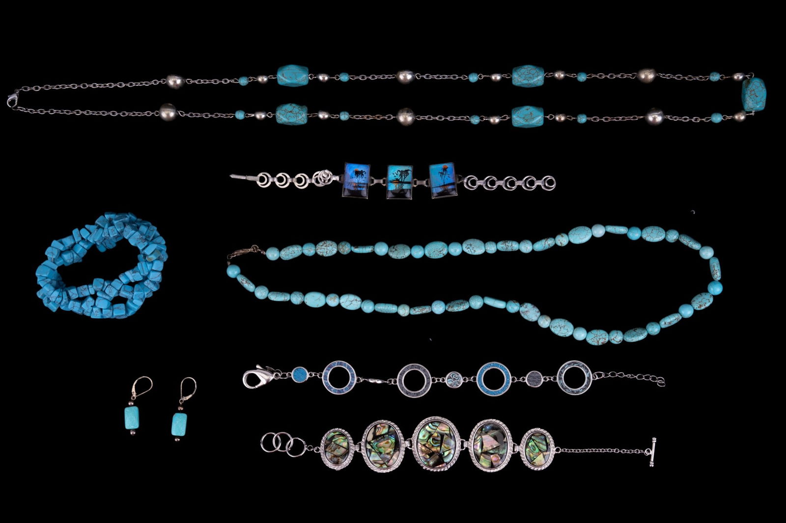 Howlite, Abalone, Blue Stone Jewelry (1 of 8)