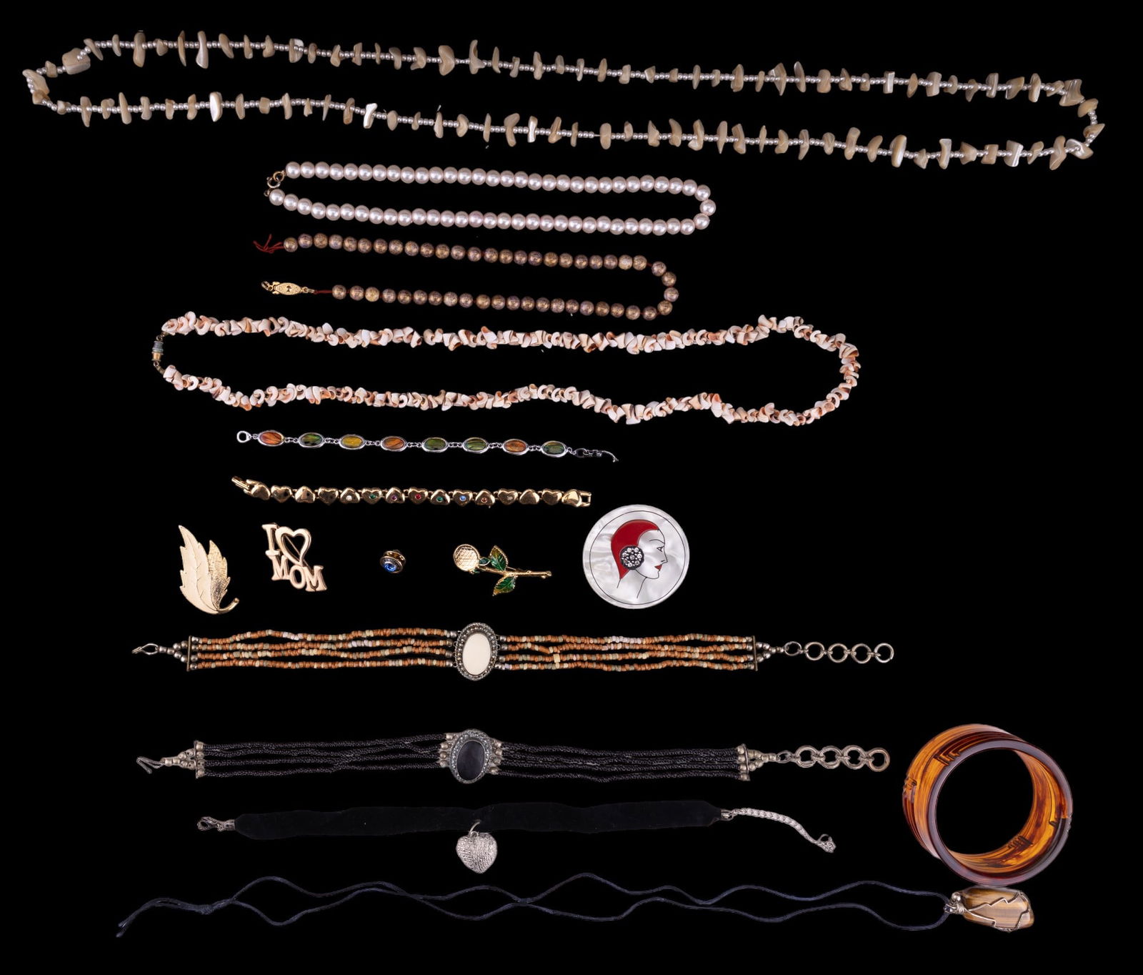 M.O.P, Seed Pearl, Amber Cuff Bracelet (1 of 16)