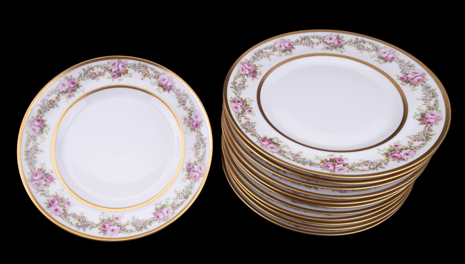 Limoges Gold Leaf Plate Groupings (2) (1 of 10)