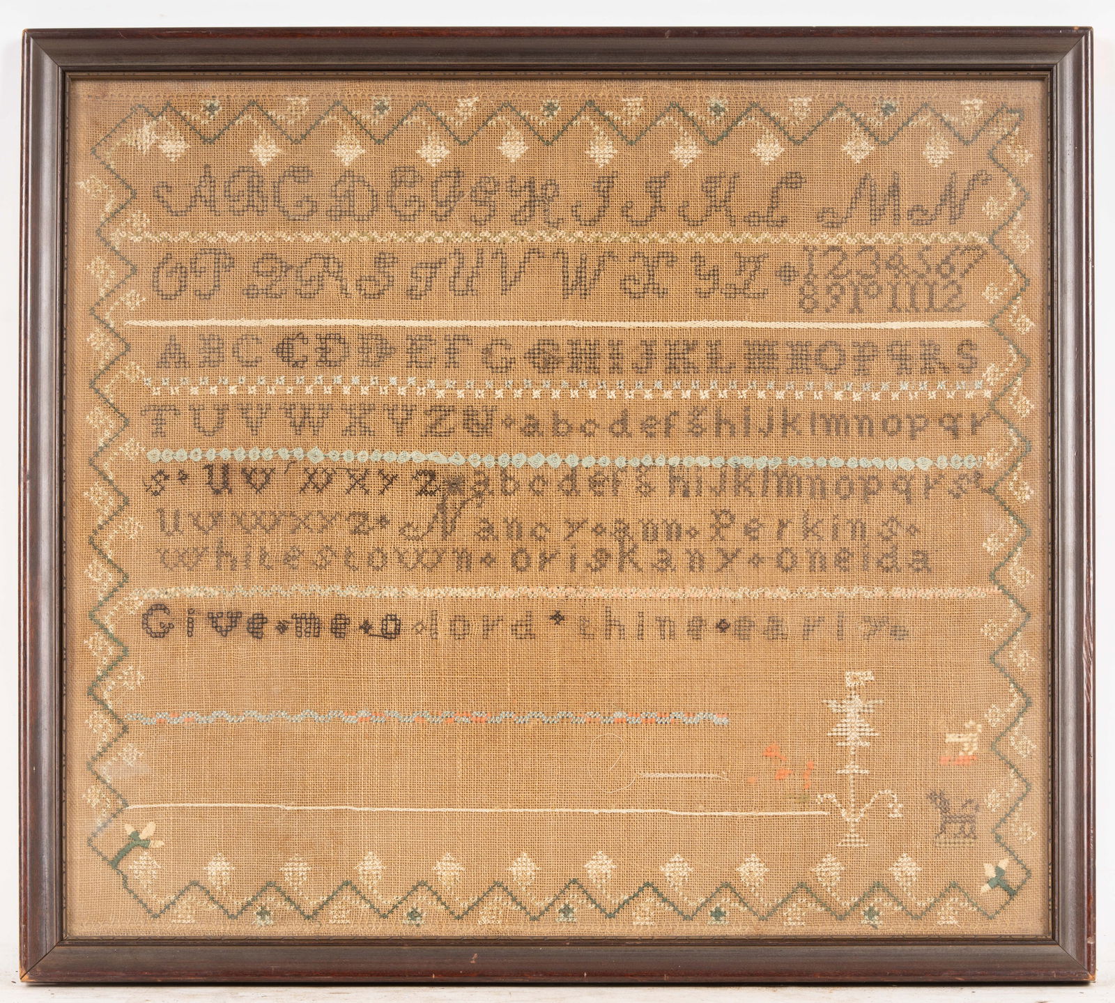 19th C. Needlepoint Sampler by Nancy Ann Perkins (1 of 6)