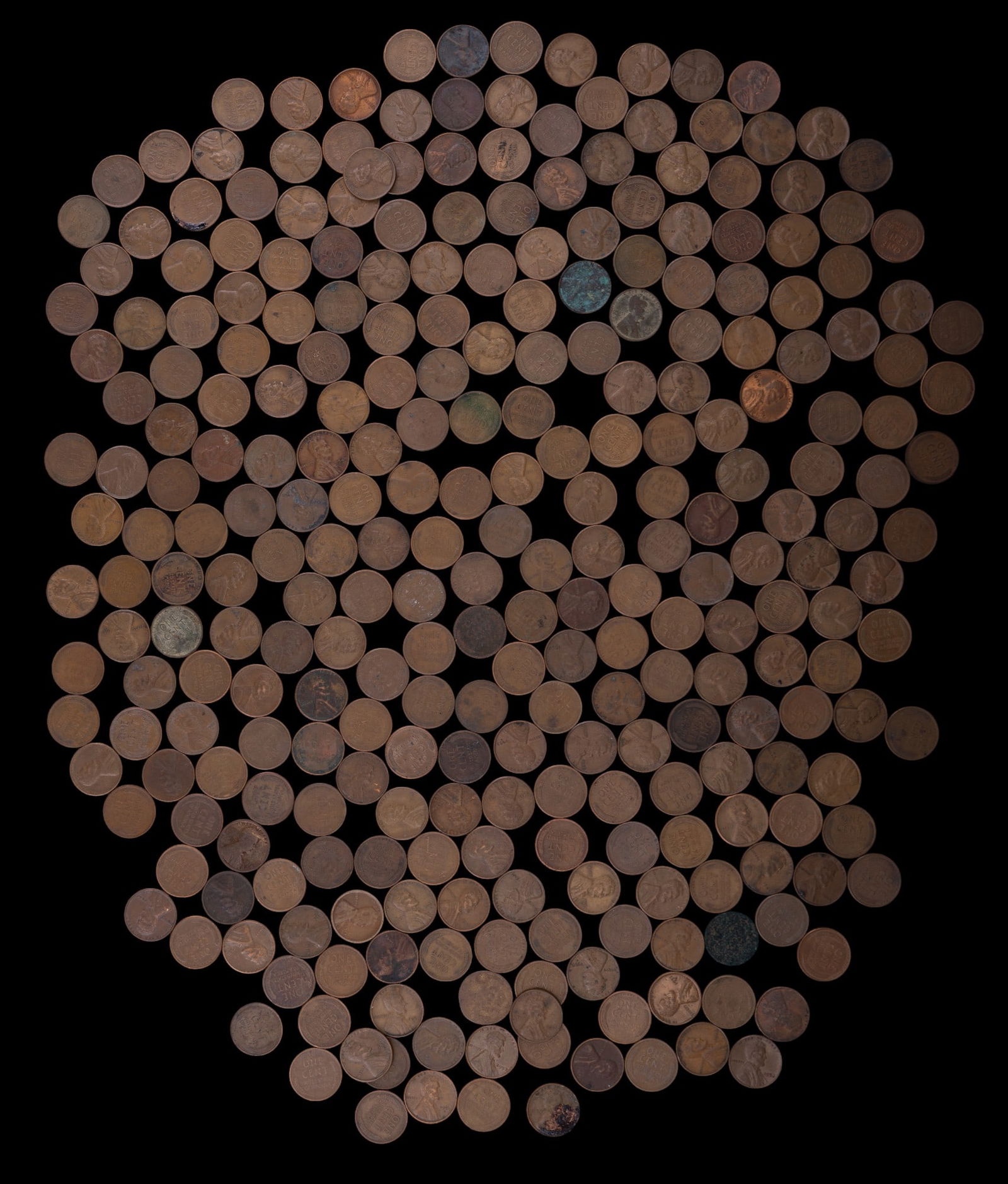 Unsearched Wheat Pennies with Many Steel (1 of 5)