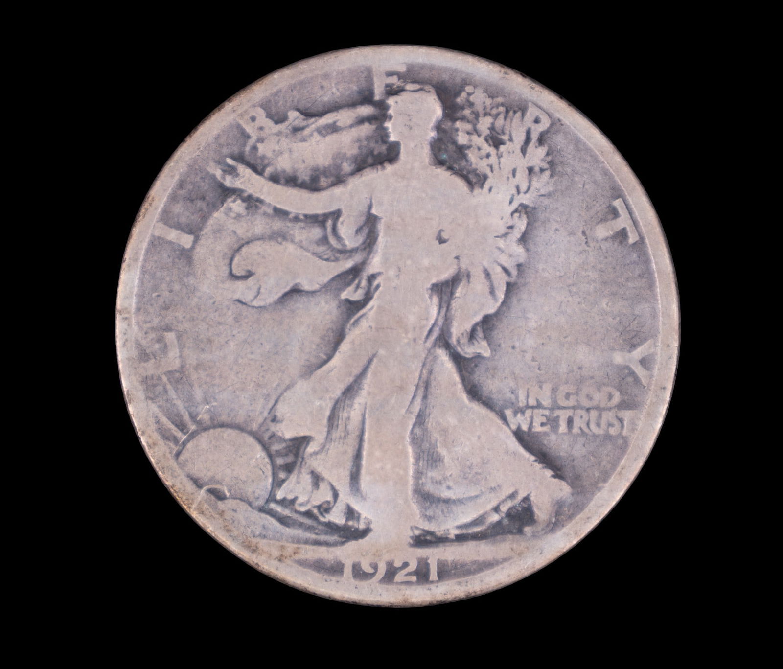 1921 D US Walking Liberty Half Dollar (Key Date) (1 of 3)