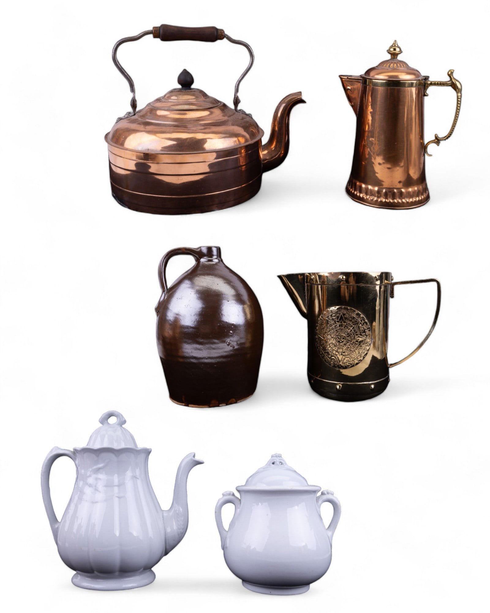 Antique Copper, Ironstone, Stoneware, & Brass (1 of 20)