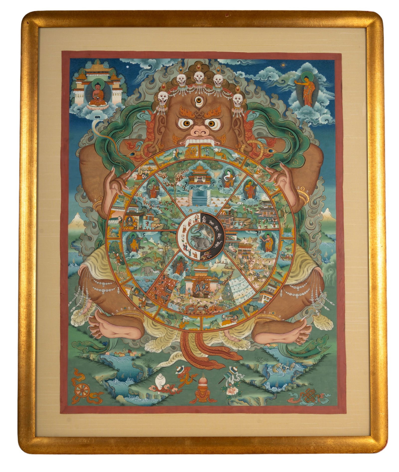 Handpainted Buddhist Framed Thangka (1 of 11)