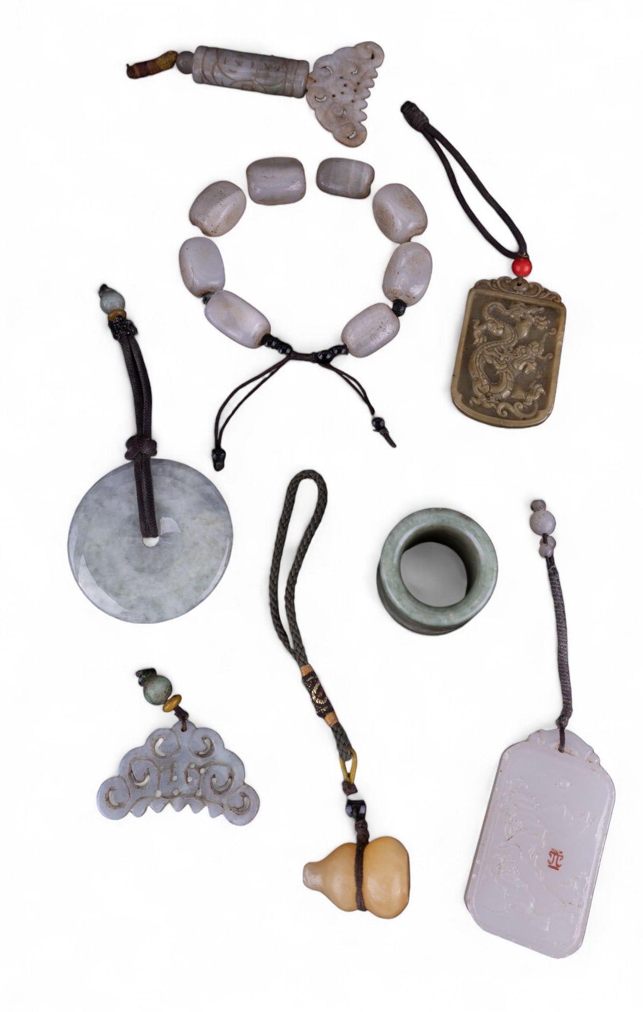 Nephrite Jade, Agate, & Calcite Pendants & More (1 of 11)