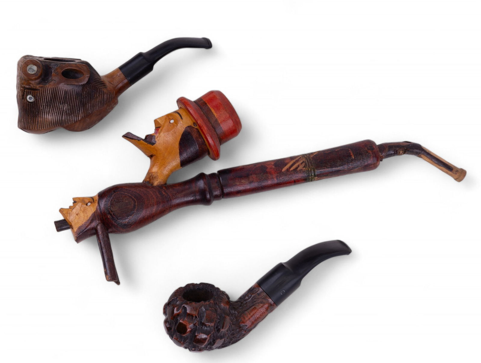 Vintage Two Heads, Bull, & Rok Root Pipes (3) (1 of 9)