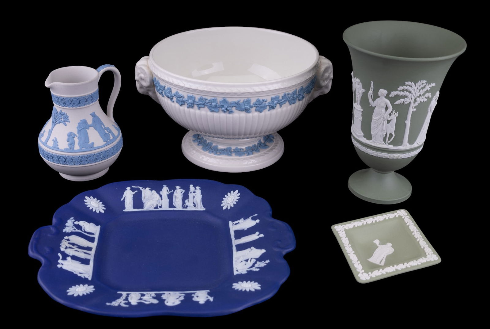 Vintage Wedgwood Jasperware Grouping (4) + Bowl (1 of 17)
