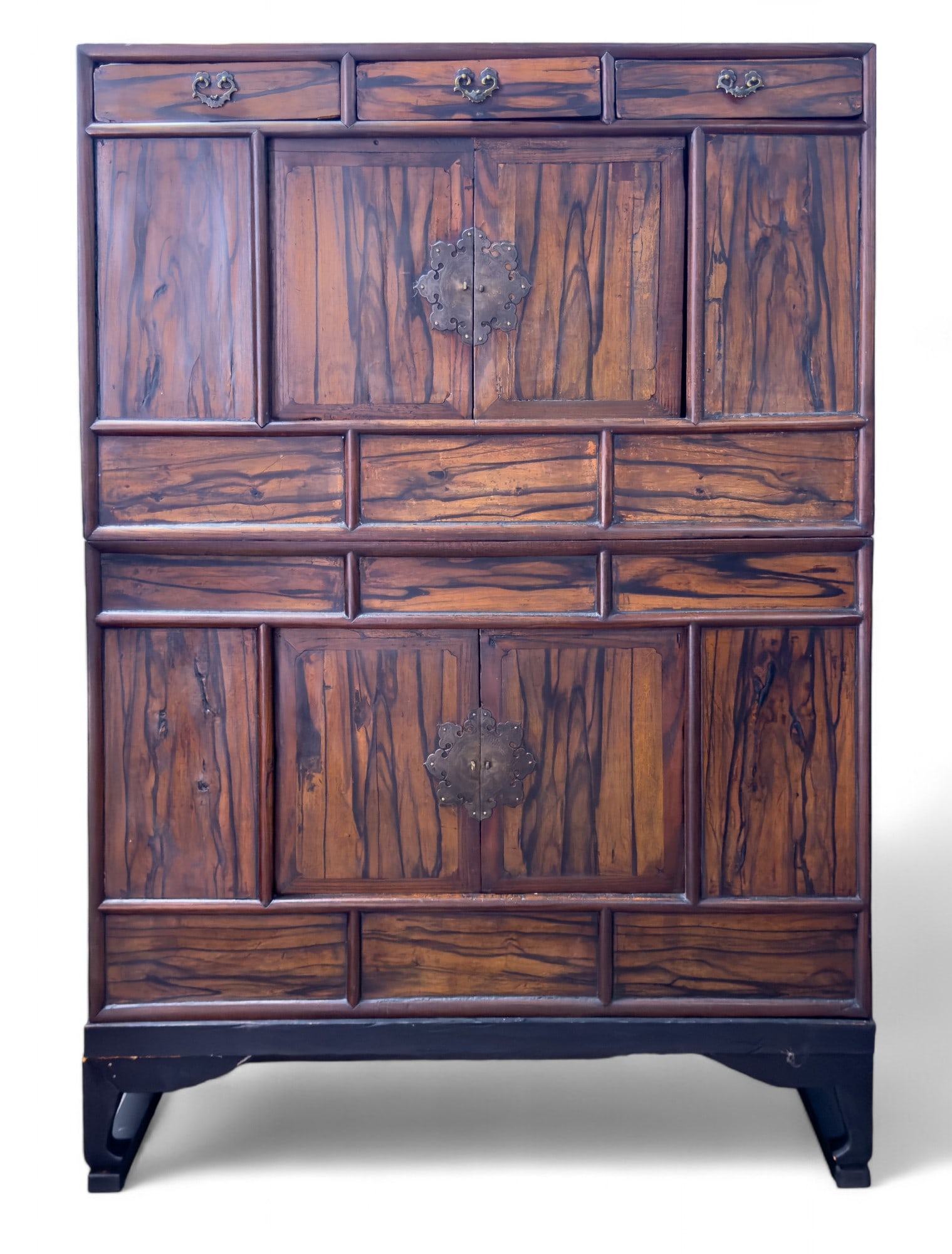 Exotic Wood Chinese Cabinet, 3-Piece (1 of 9)