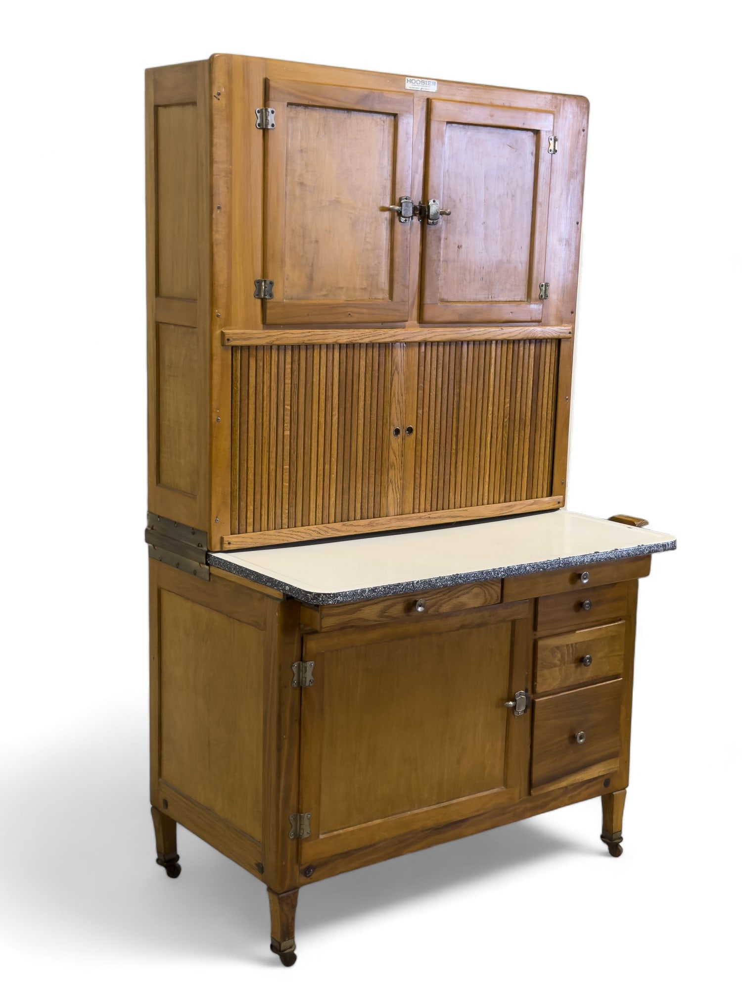Oak & Enamel Hoosier Cabinet C 1900 (1 of 6)