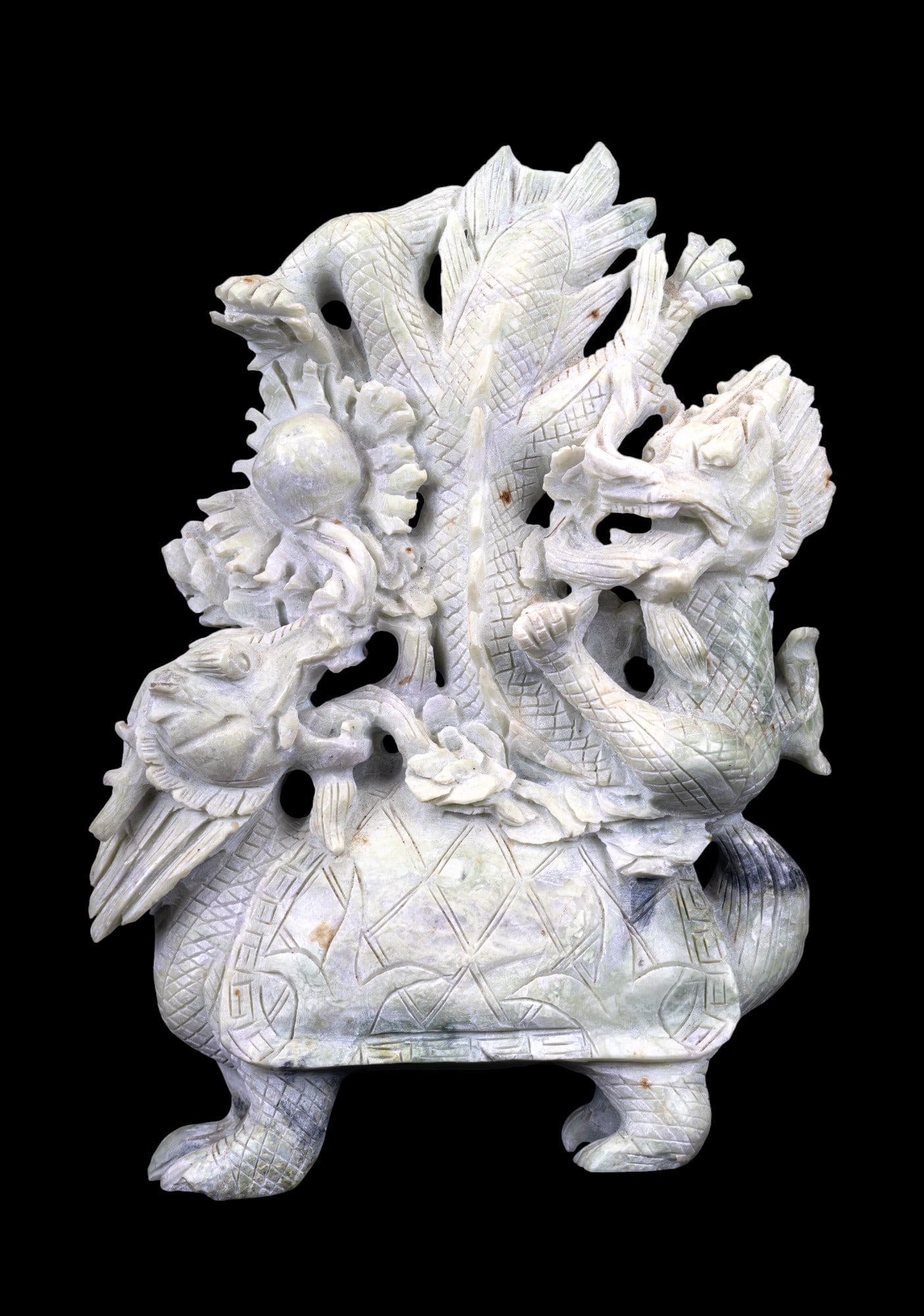 Jade Feng Shui Dragon Turtle Sculpture (1 of 13)