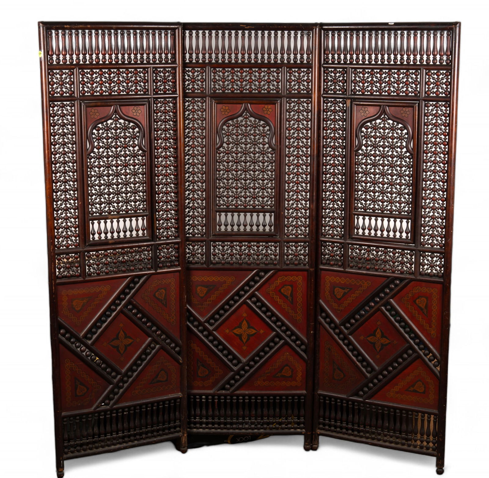 Central Asian 3-Panel Carved Room Divider (1 of 11)