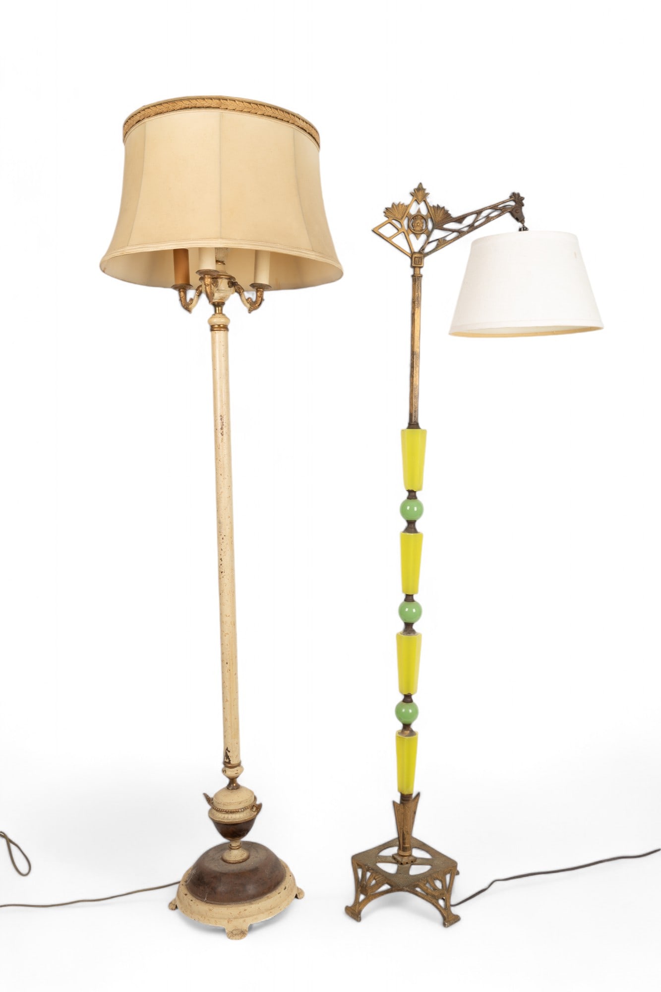 Art Deco Floor Lamps w/Vaseline Glass, Other Shade (1 of 20)