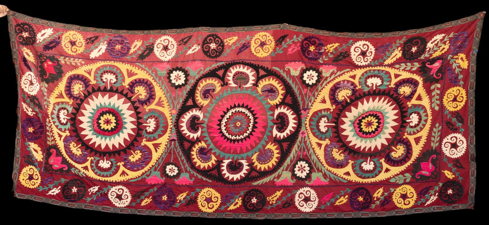 Susani Large Hand-Made Floral Tapestry (Signed) (1 of 10)