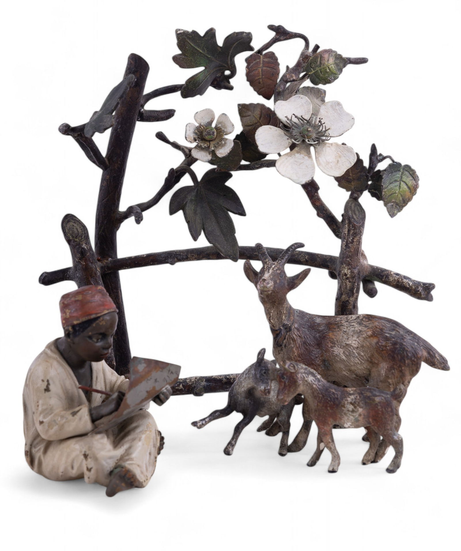 Bergman Vienna Cold Painted Bronze Scribe + Goats (1 of 9)