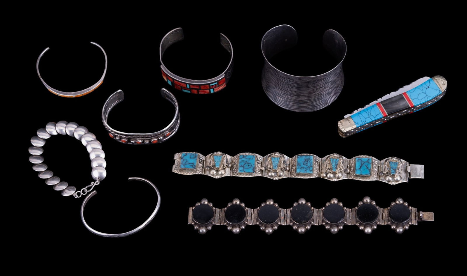 Native American & Mexican Sterling Bracelets, More (1 of 8)