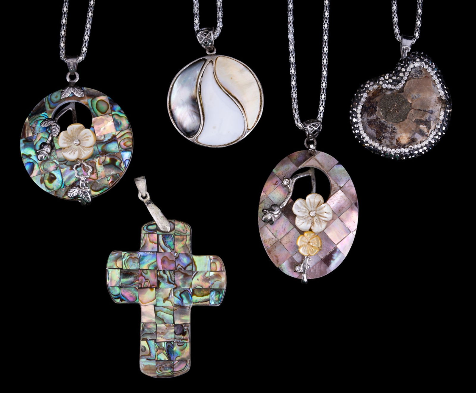 M.O.P., Abalone & Other Shell Pendants (5) (1 of 12)
