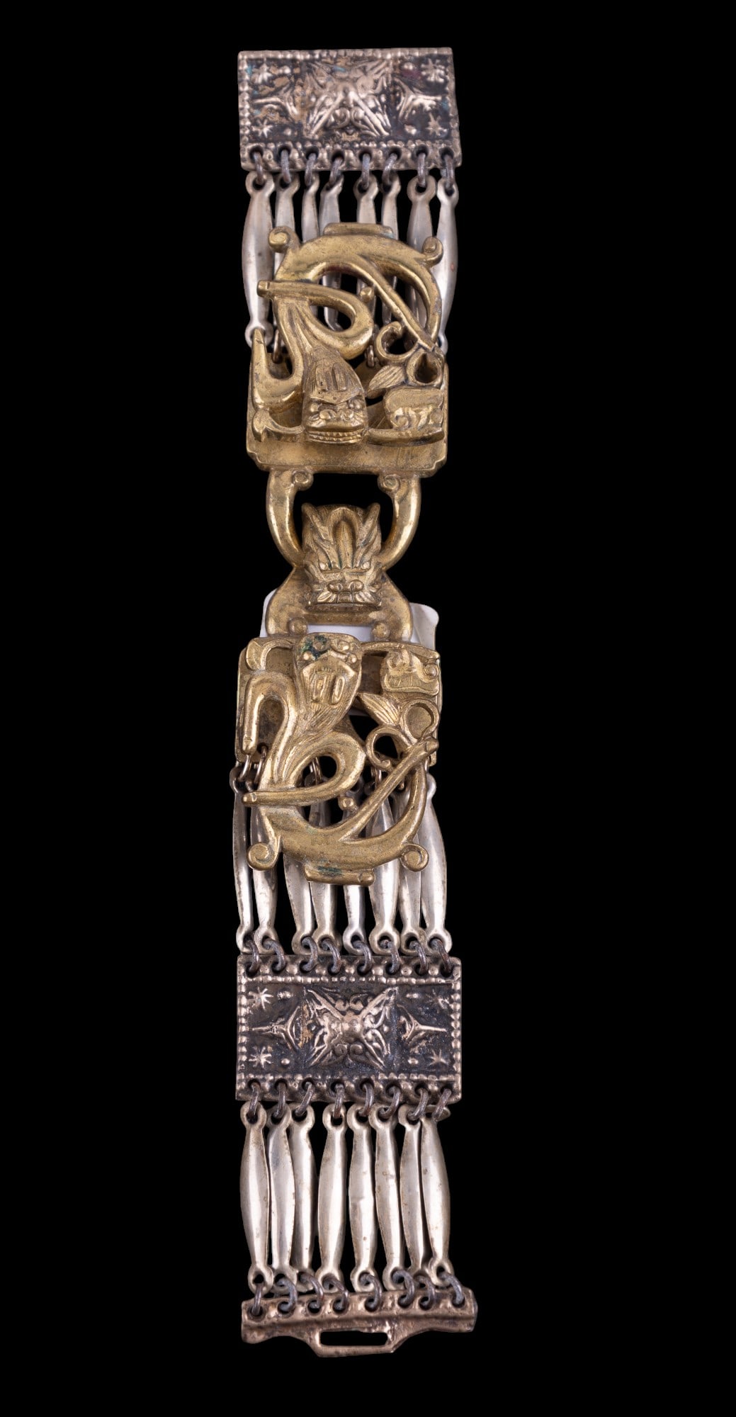 Sterling & Bronze Dragon Belt Buckle Bracelet (1 of 16)