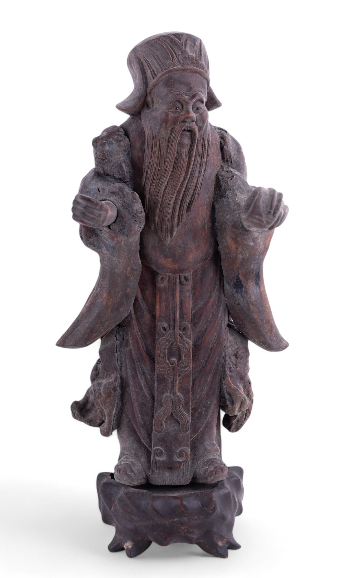 Luxing Marked Chinese Carved Wood Statue (1 of 9)