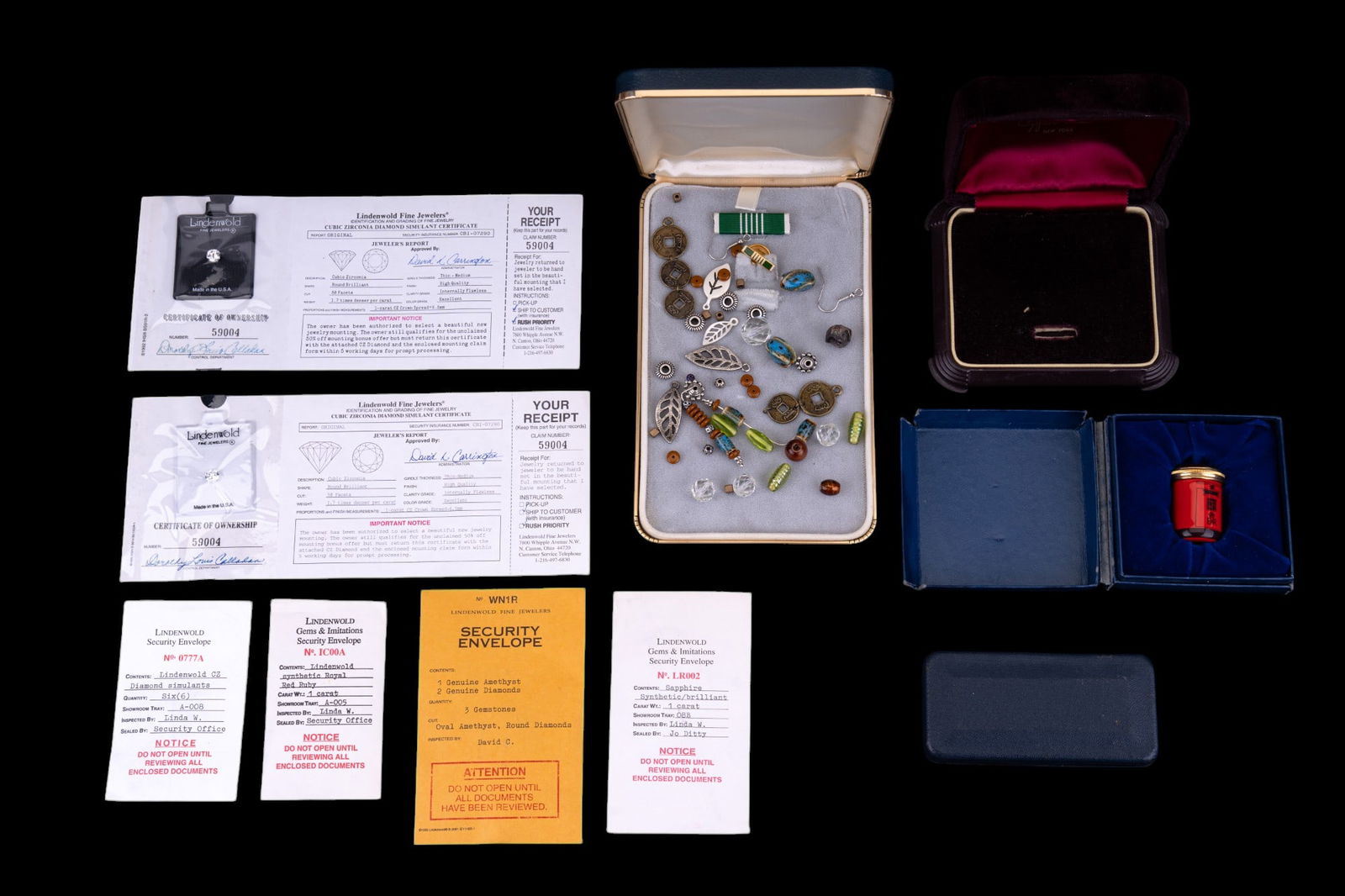 Grouping of Certified Gems, Beads, Medals, more (1 of 10)