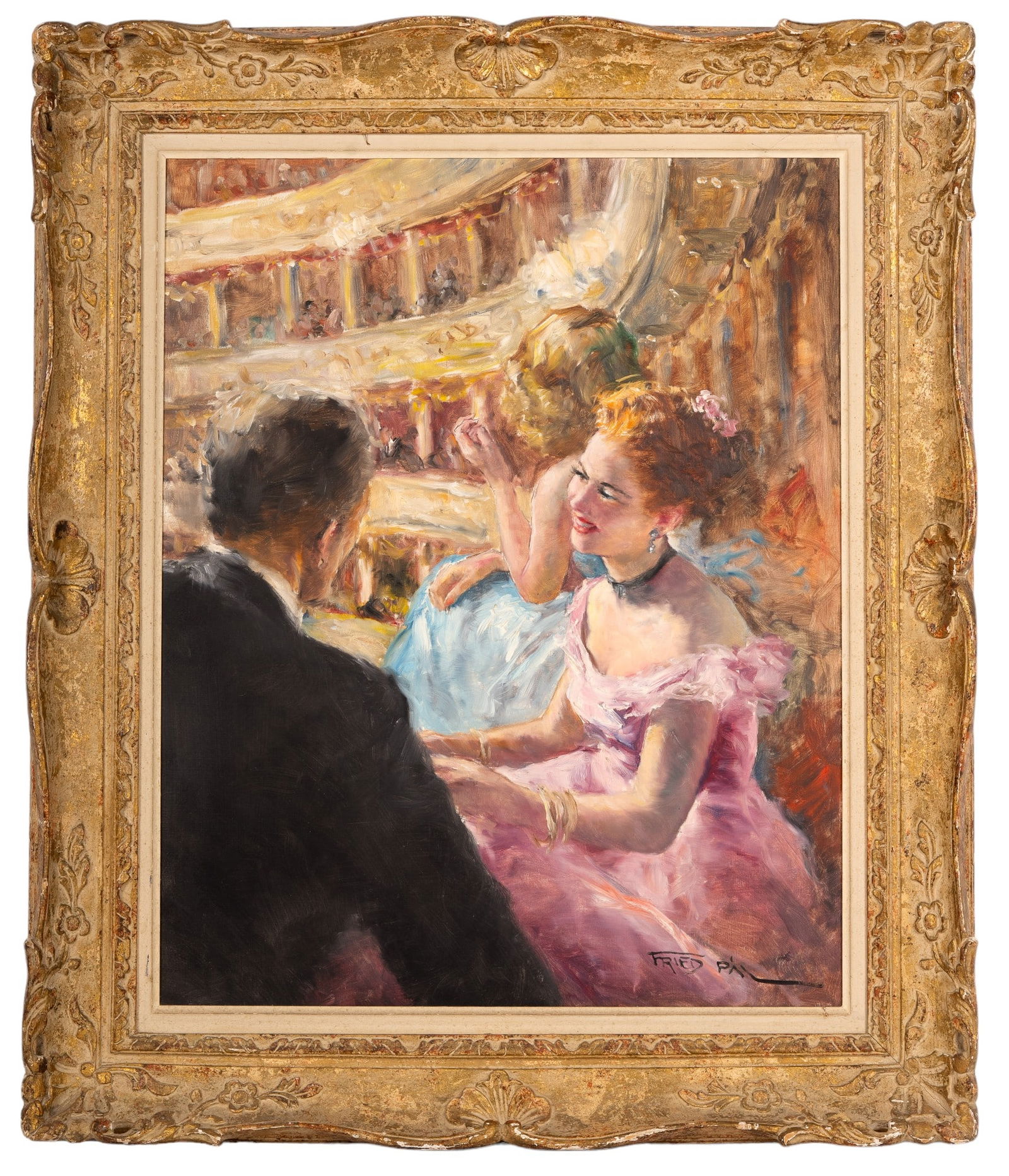 Pal Fried (HU 1893-1976) Oil - "At the Opera" (1 of 9)