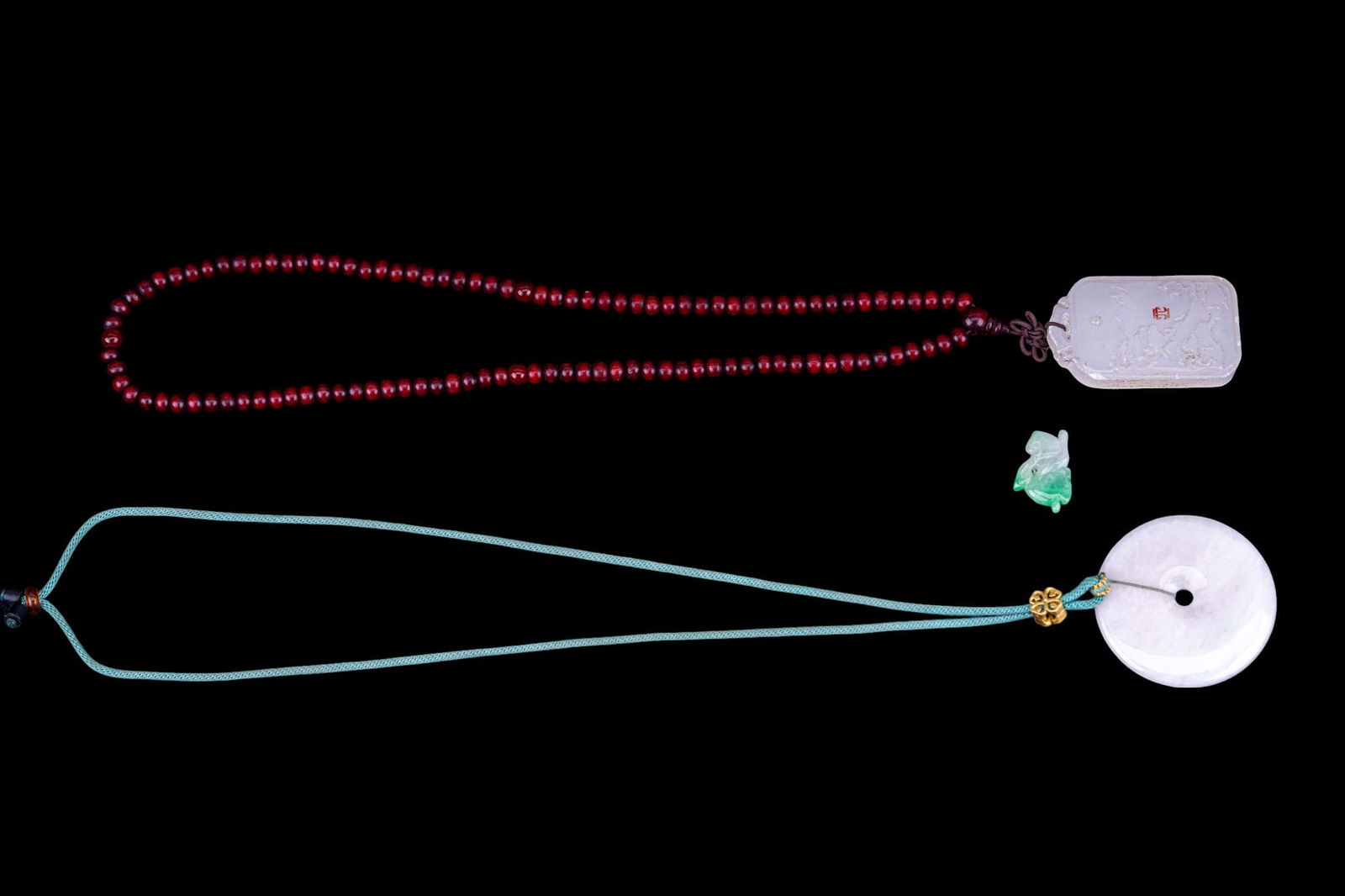 White Jade Carved Pendant, Hoop Pendant (1 of 9)