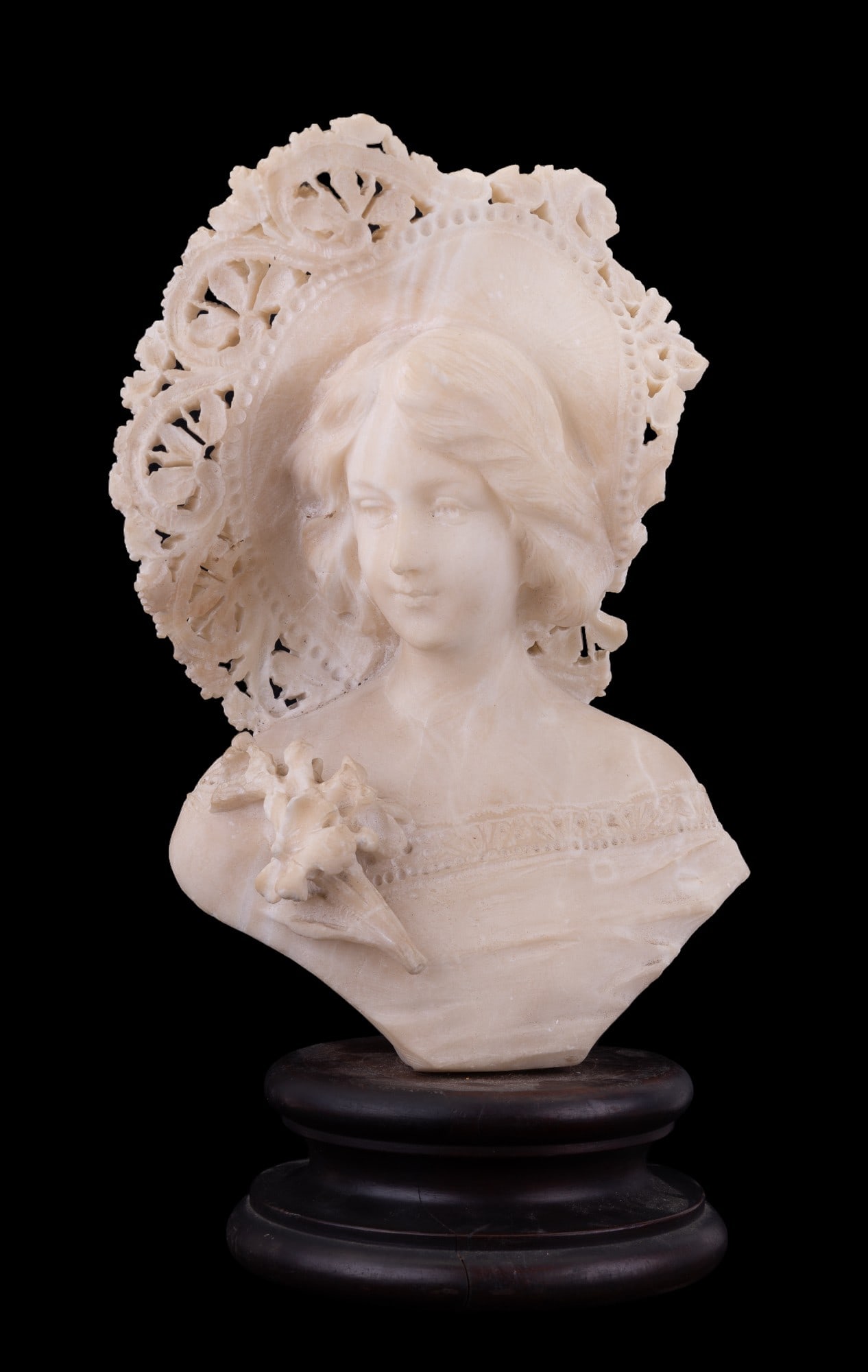 Alabaster Bust of Victorian Woman (1 of 9)