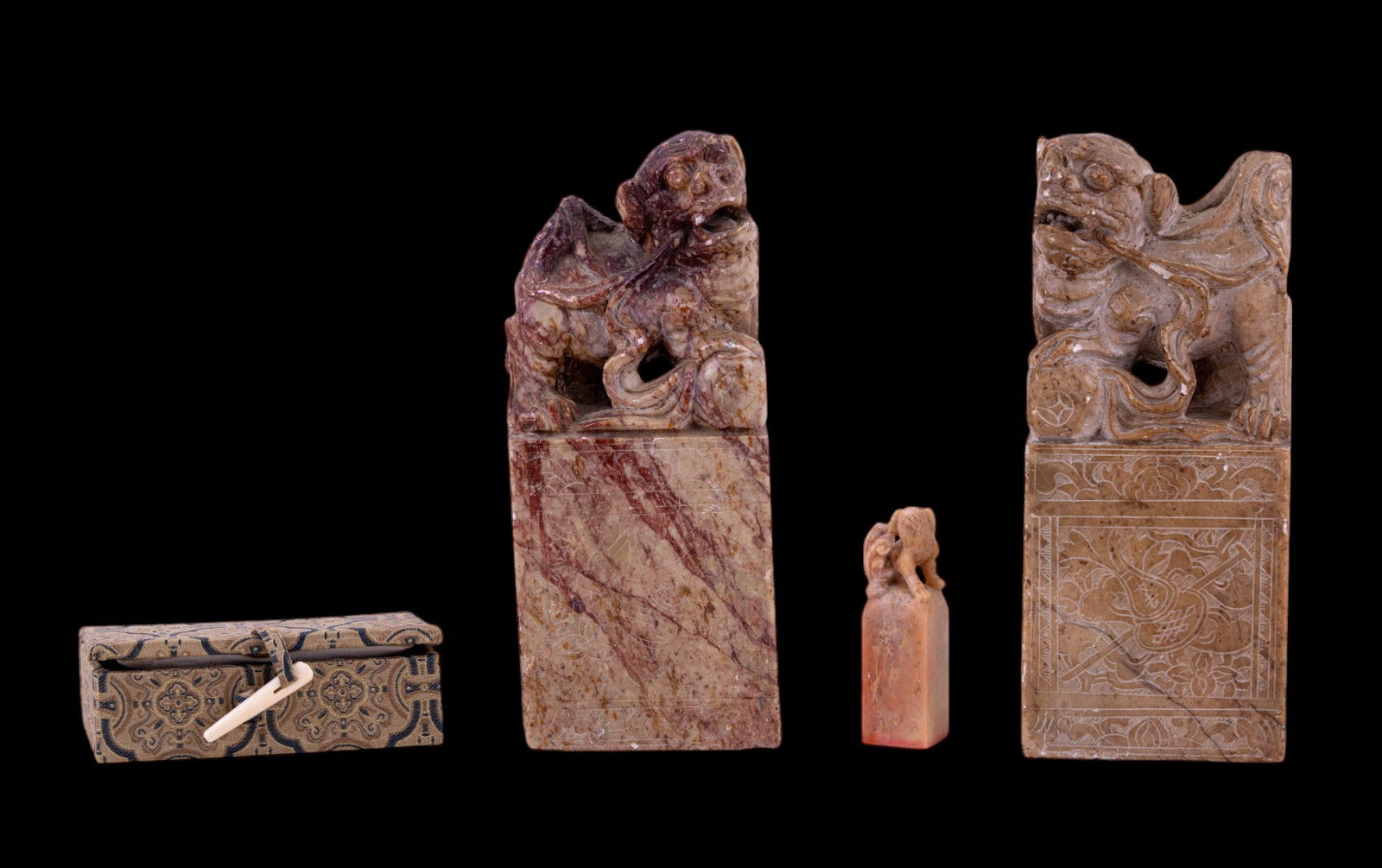 Foo Dog Soapstone Pair and Boxed Chop / Seal (1 of 19)