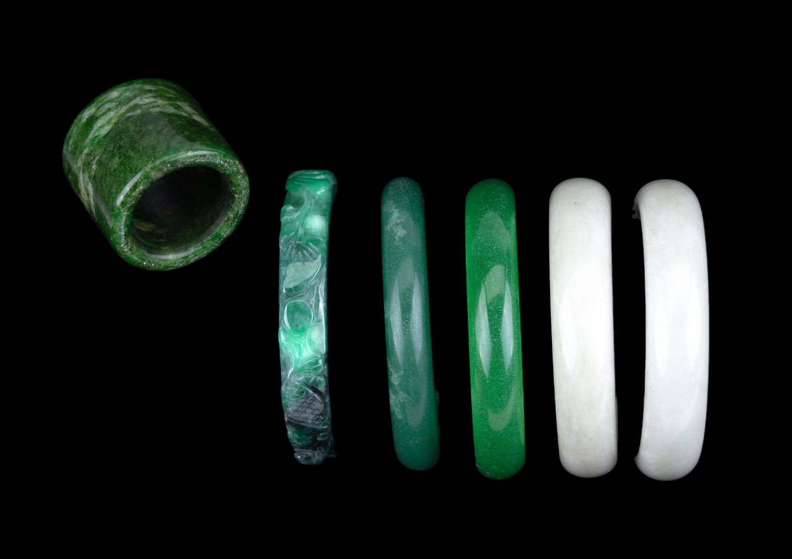 Jade Bangle Bracelets (5) & Archer's Ring (1 of 9)
