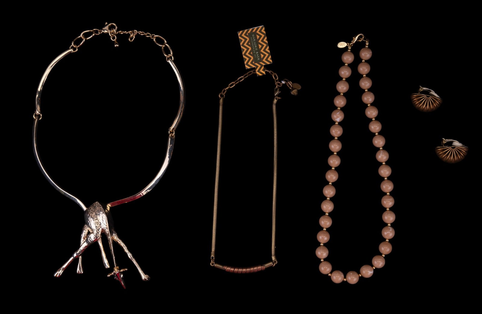 Joan Rivers & Vintage Necklaces: Joan Rivers ball necklace, gold tone 3-D style giraffe necklace, Marjorie Baer necklace, and more