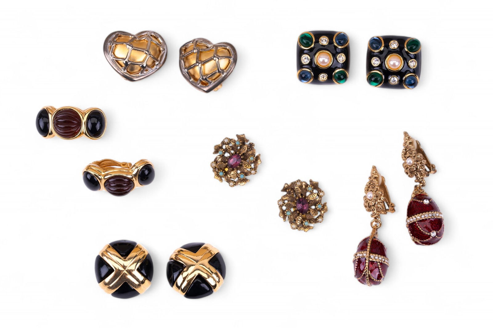 ART, Joan Rivers & Other Clip Earrings: One pair vintage signed ART, one pair Erwin Pearl, 2 pair Joan Rivers earrings, and more