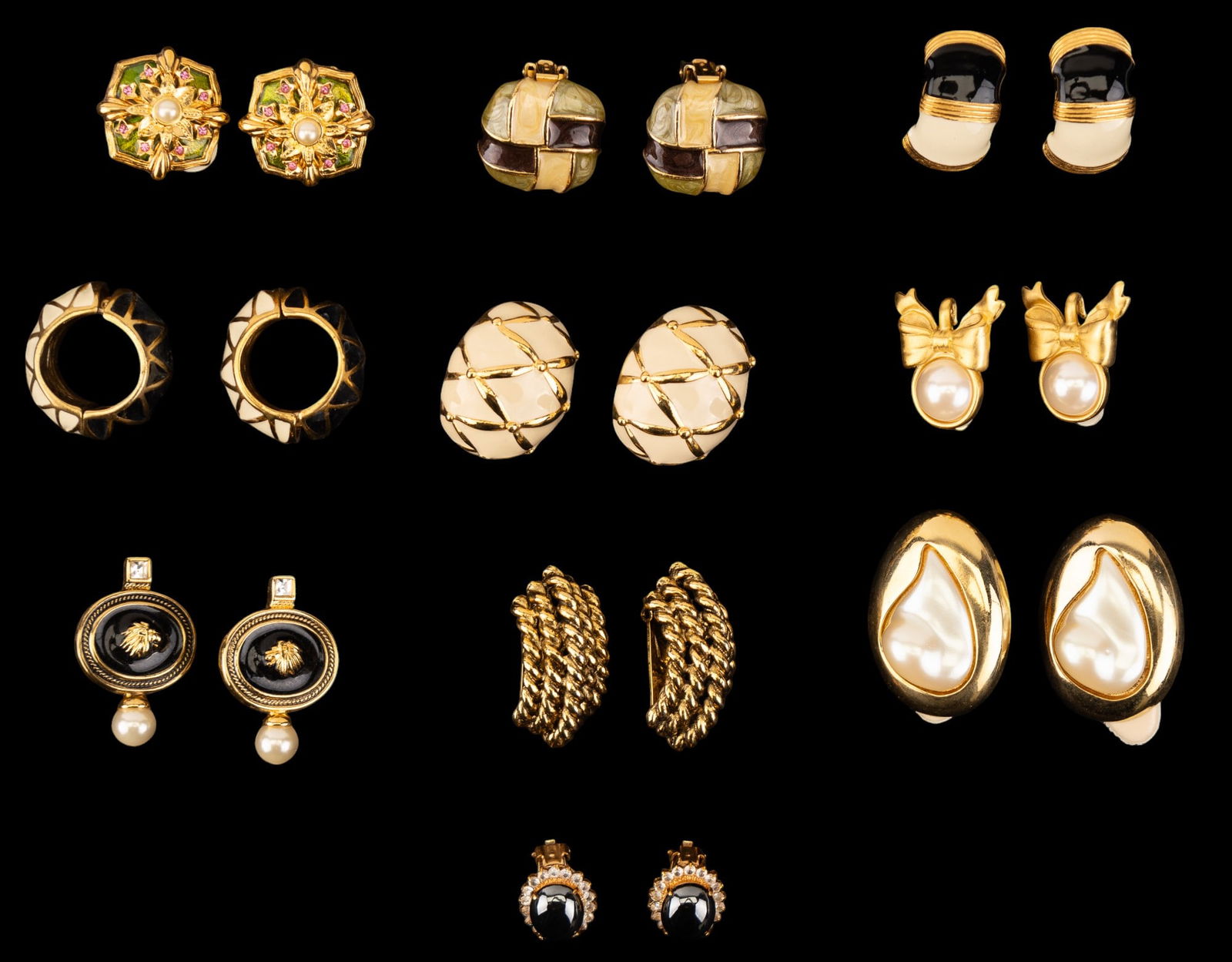 Joan Rivers & Les Bernard Earrings: Ten (10) pairs, including Bob Mackie, Joan Rivers, Les Bernard and others