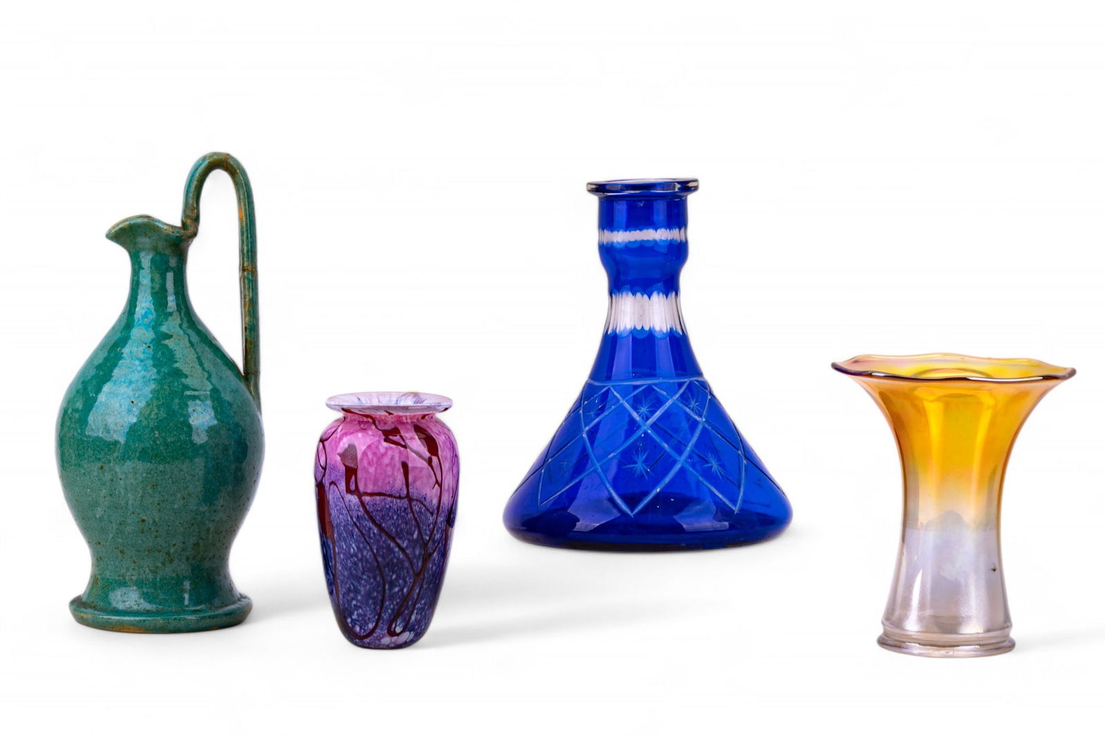 Art Glass and Iridescent Vases, Decanter, Pottery (1 of 12)
