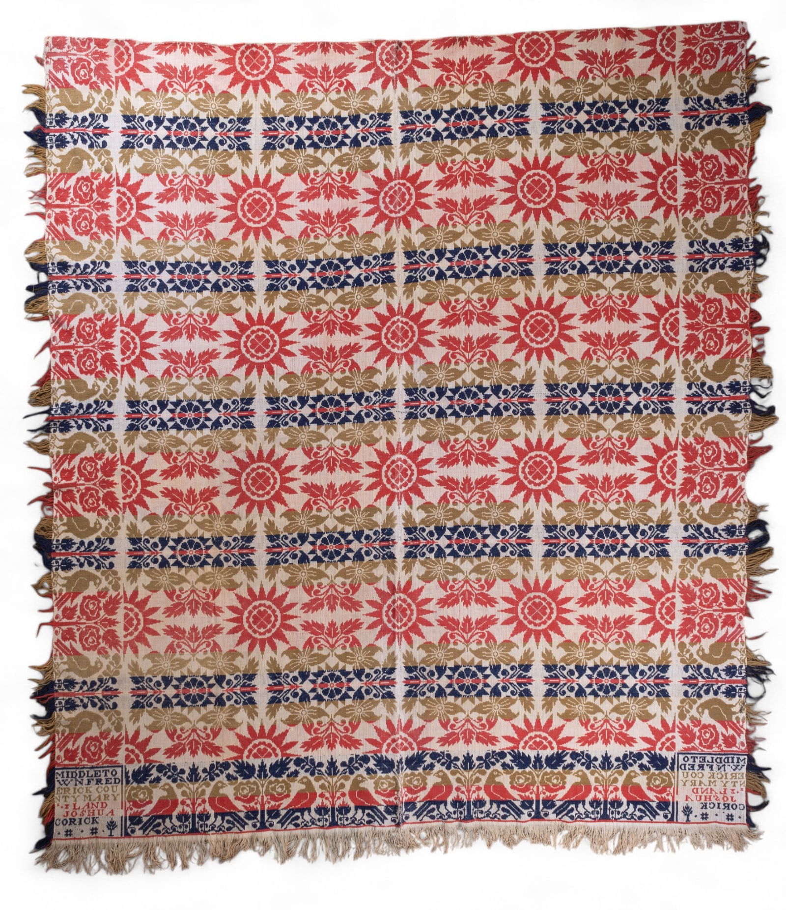 Antique Joshua Corick Maryland Coverlet (1 of 8)