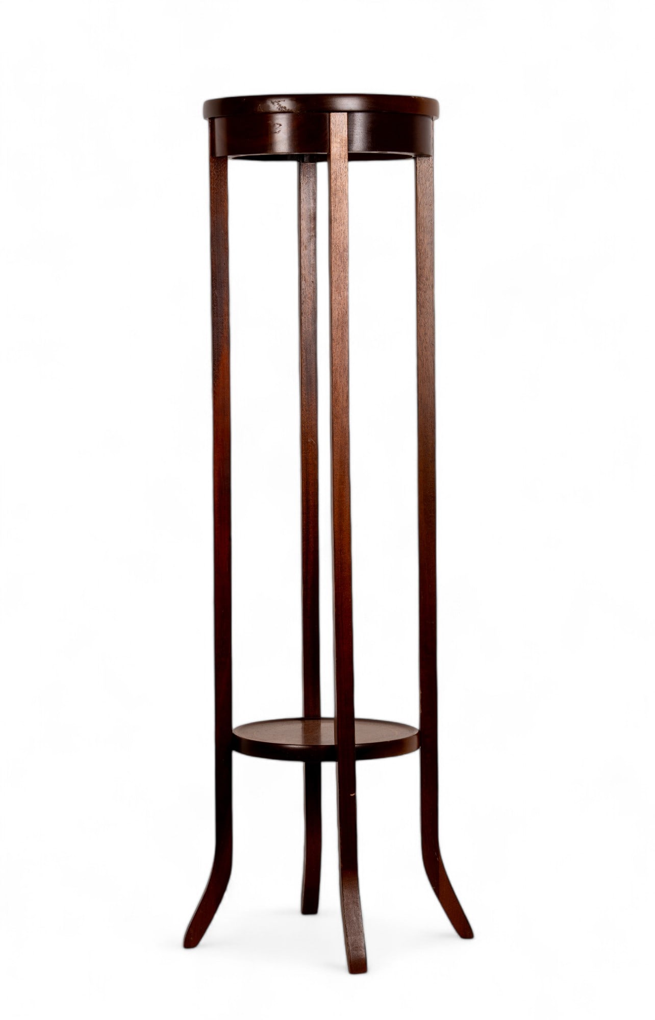 Mahogany Inlaid 2-Tier Plant Stand (1 of 8)