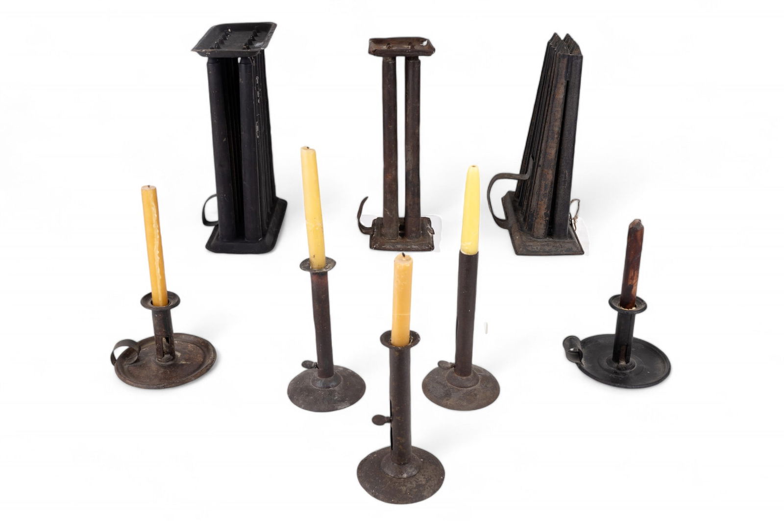 Antique Tin Candle Molds and Candlesticks (8) (1 of 12)
