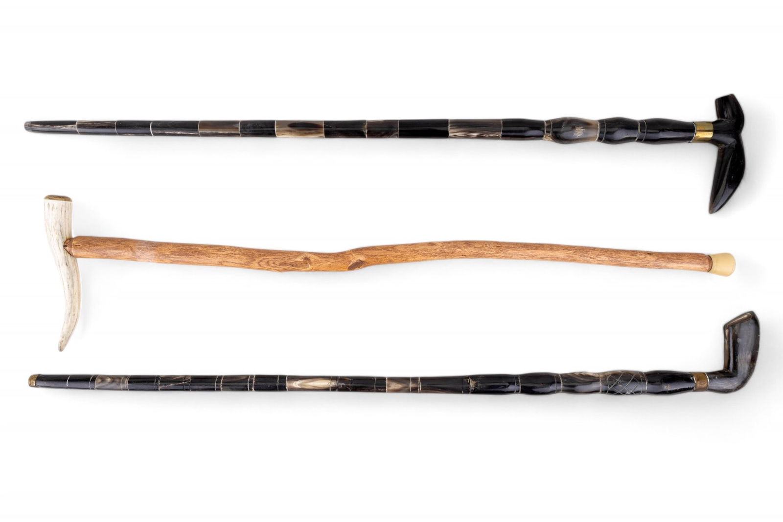 Hand Carved & Horn Vintage Canes (3) (1 of 11)