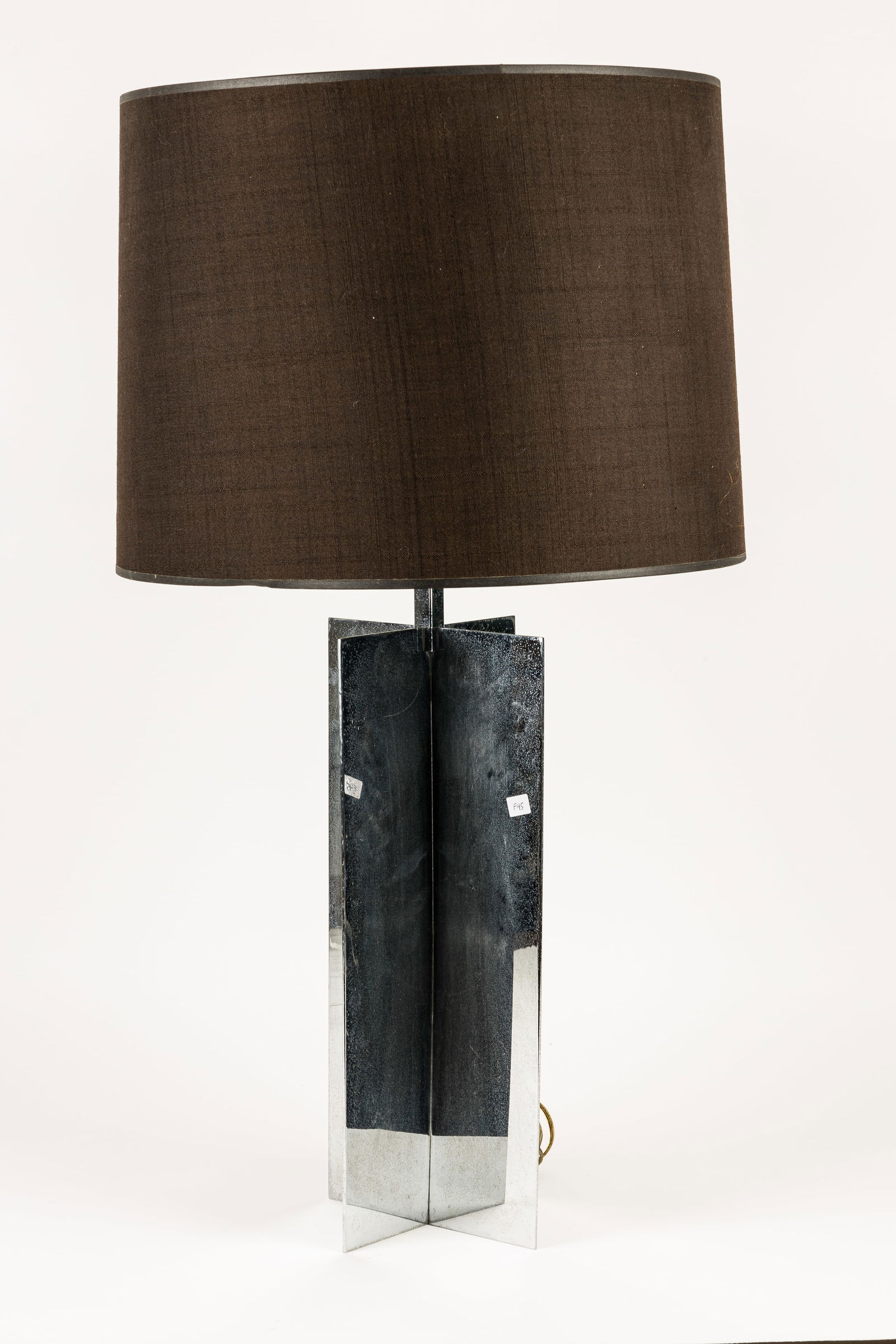 Chrome Geometric Lamp w/ Round Black Shade (1 of 3)