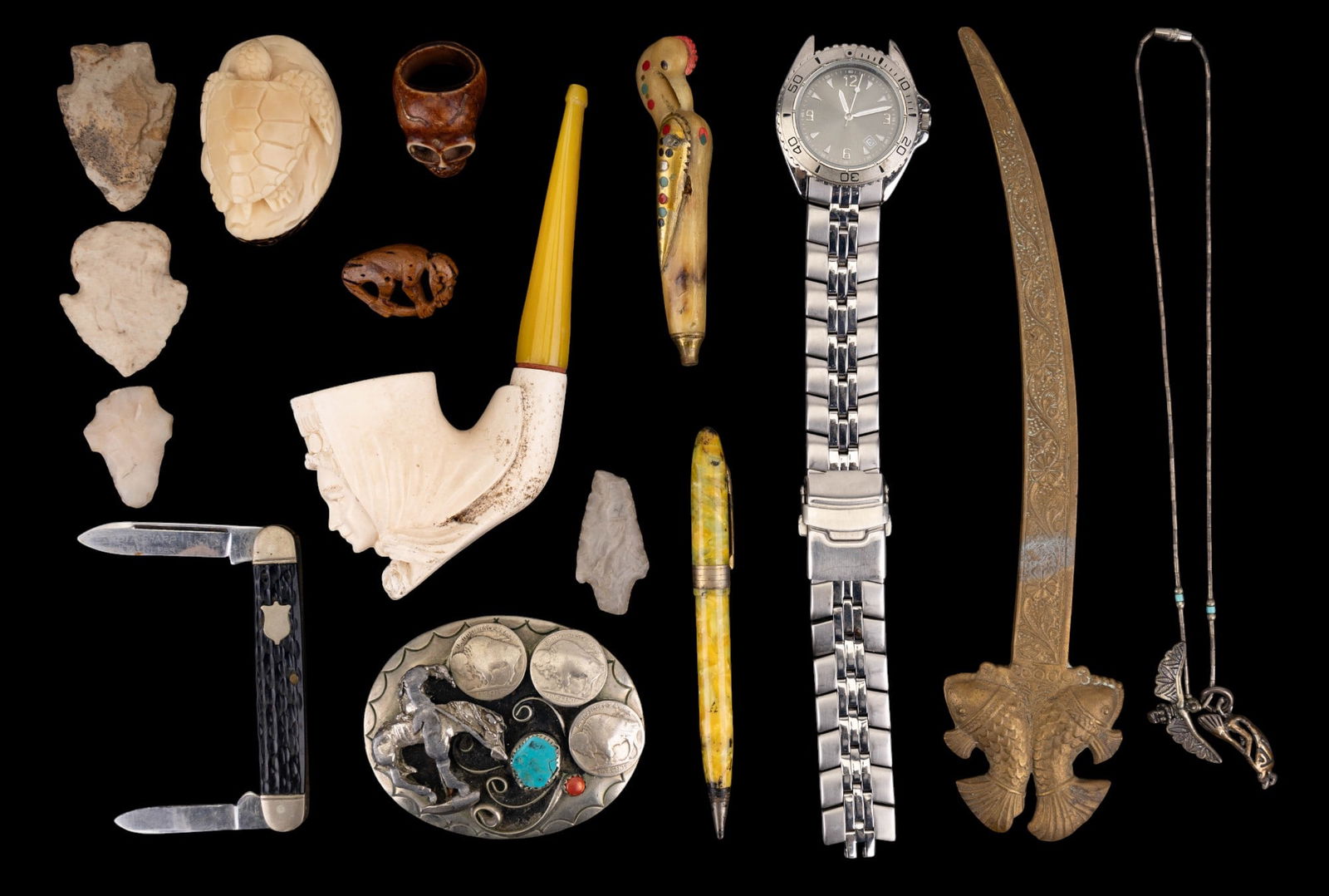 Midwestern Style Belt Buckle, Pipe, Watch etc (1 of 11)