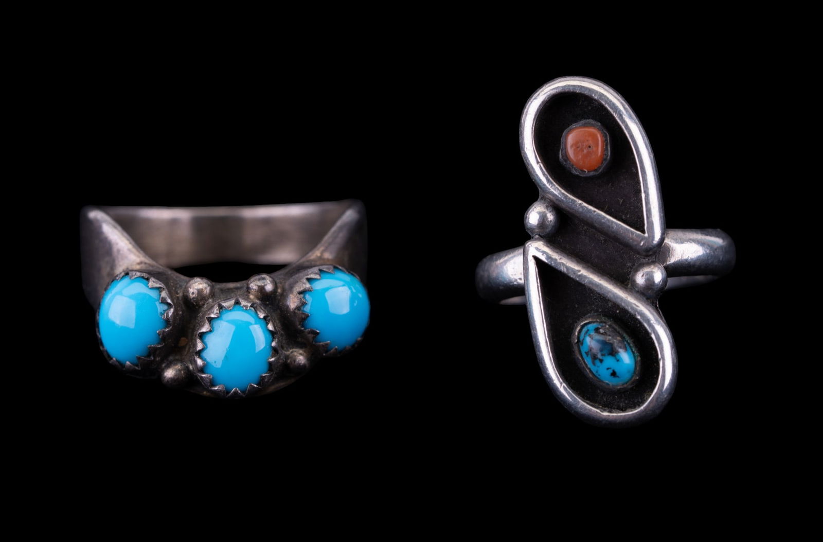 Native American Sterling Turquoise Rings (1 of 4)