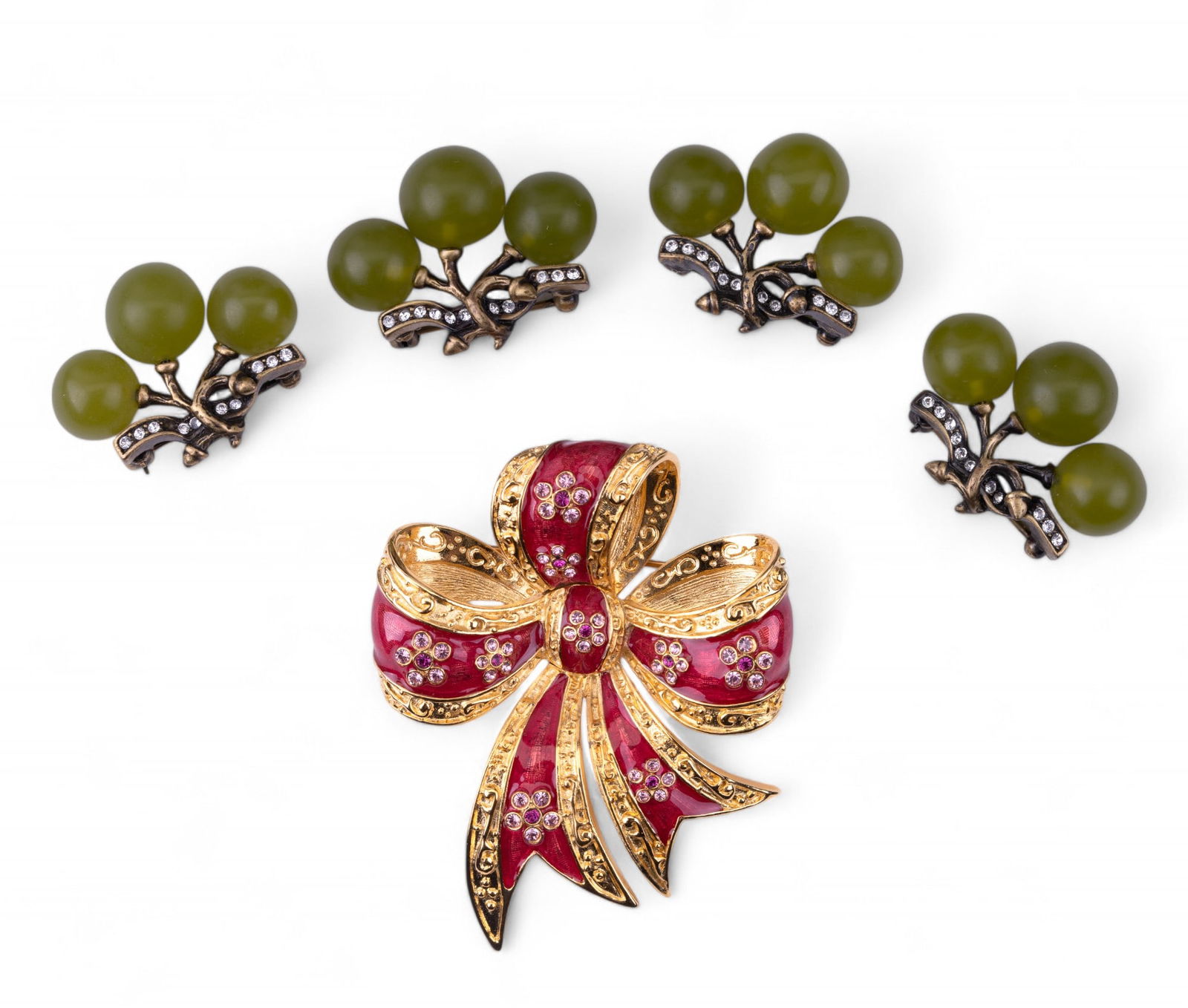 Joan Rivers Grape Brooches, Ribbon Brooch (1 of 5)
