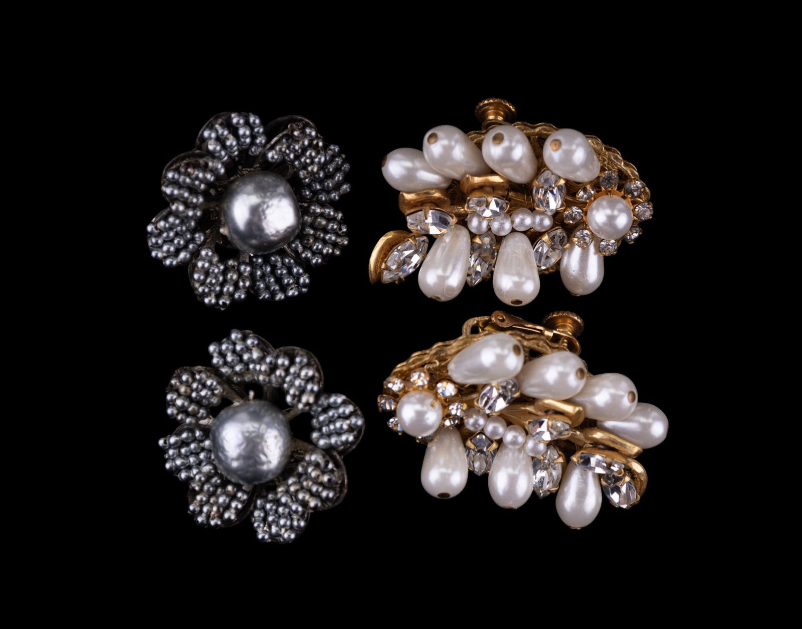 Miriam Haskell Vintage Earrings (2 Prs) (1 of 5)