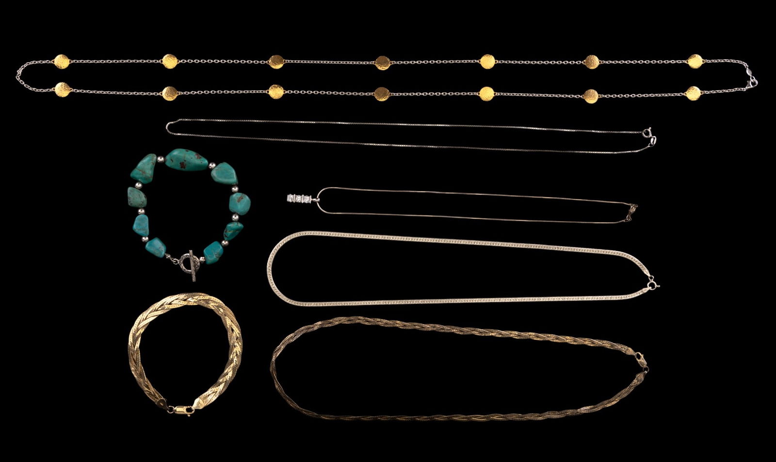 Sterling Silver Necklaces & Bracelets (7 Pcs) (1 of 15)