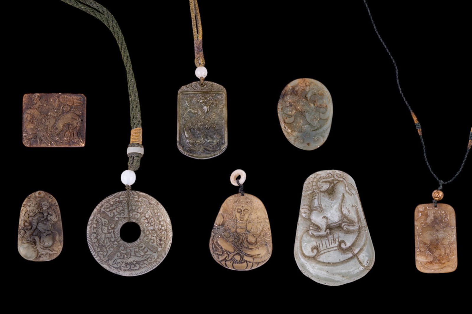 Hardstone Guanyin & Chinese Zodiac Pendants (8) (1 of 8)