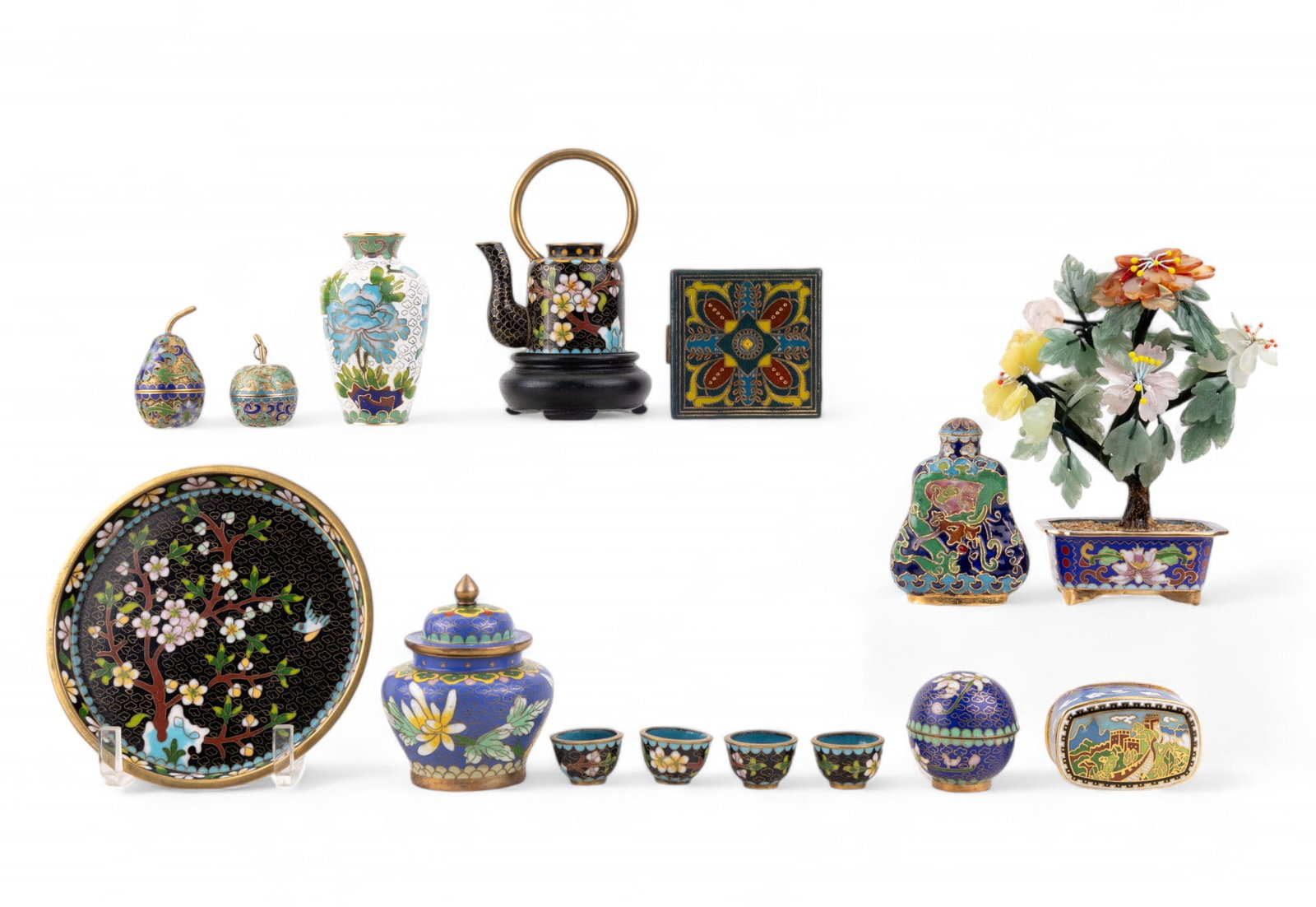 Chinese Cloisonne Miniatures (14 Pcs) (1 of 20)