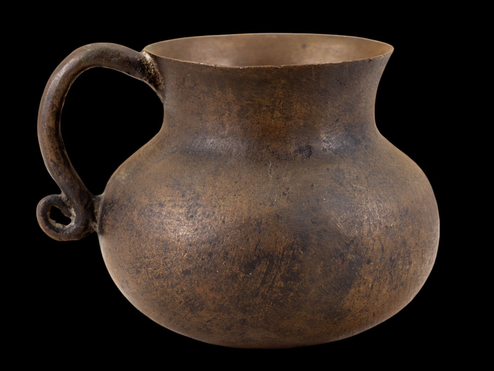 Cast Bronze Medieval Style Handled Vessel (1 of 7)
