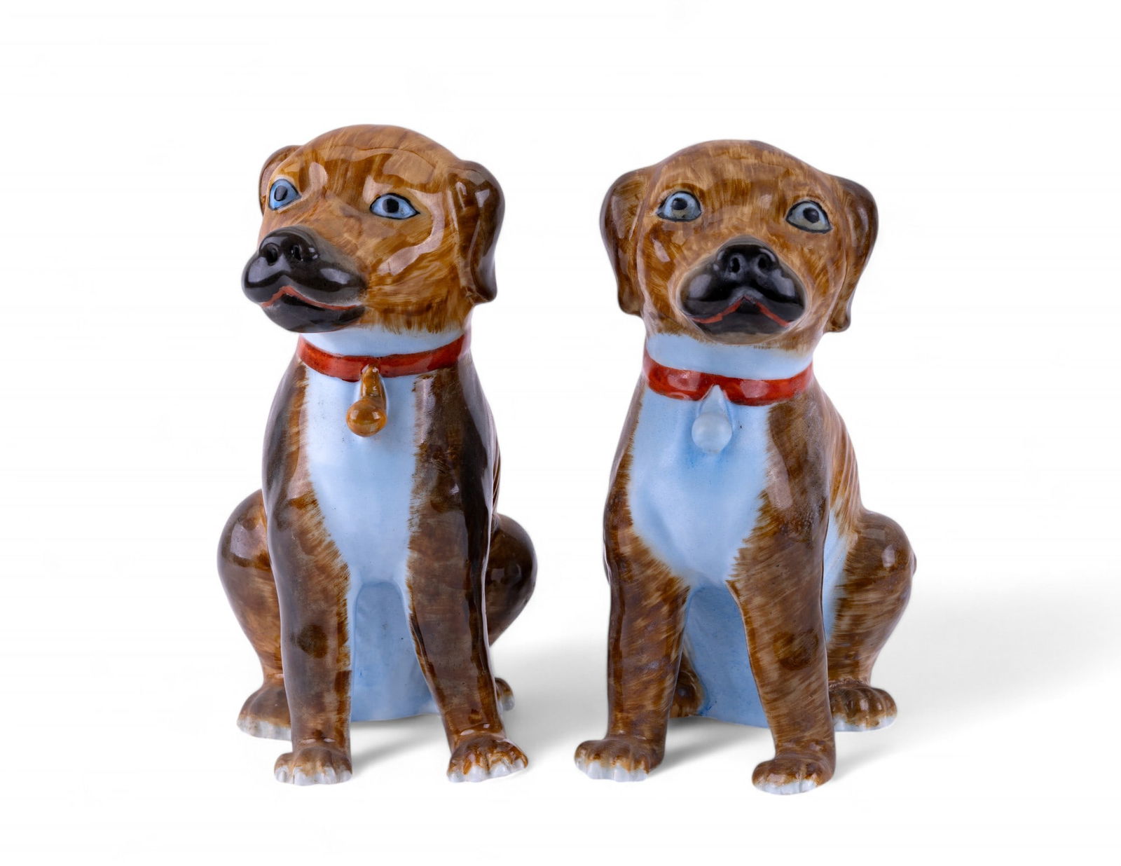 Chinese Export Porcelain Dog Statue Pair (1 of 8)